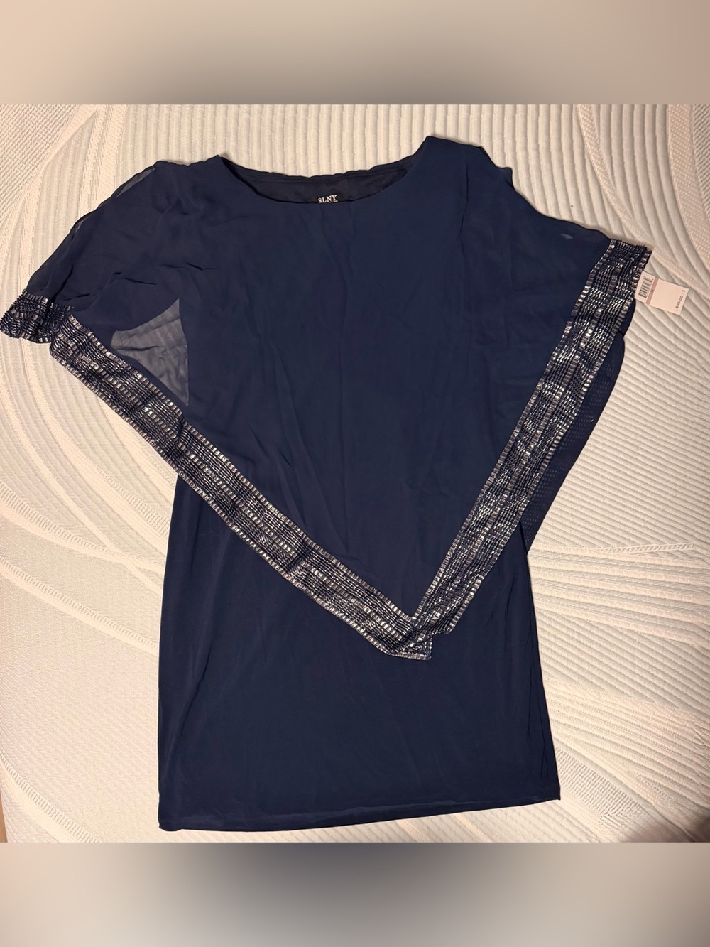 SLNY Navy and Silver Women's Dress